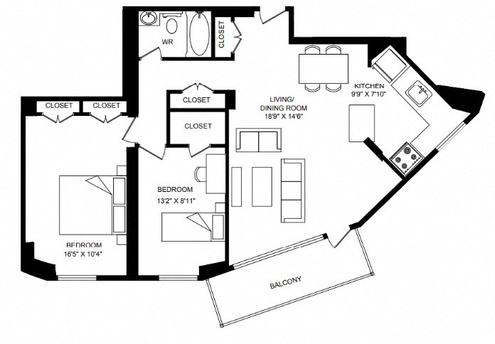 Floor plan layout diagram for 2J Renovation 2